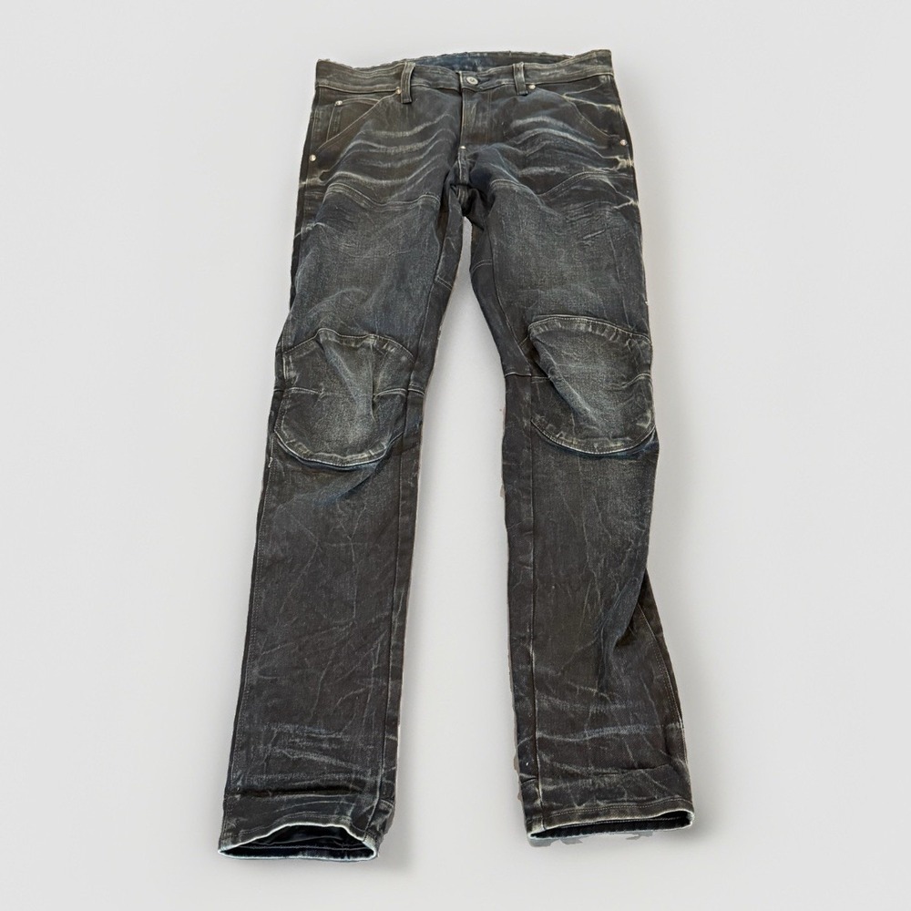 G Star Raw 5620 3D Super Slim Jeans Mens 32x32 Blue Double Knee Moto Biker